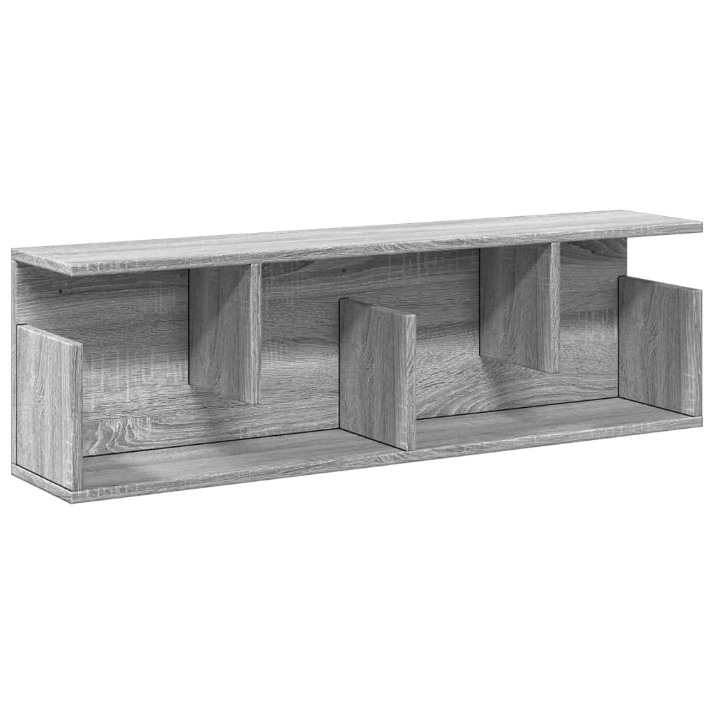 szürke sonoma színű szerelt fa faliszekrény 100 x 20 x 30 cm