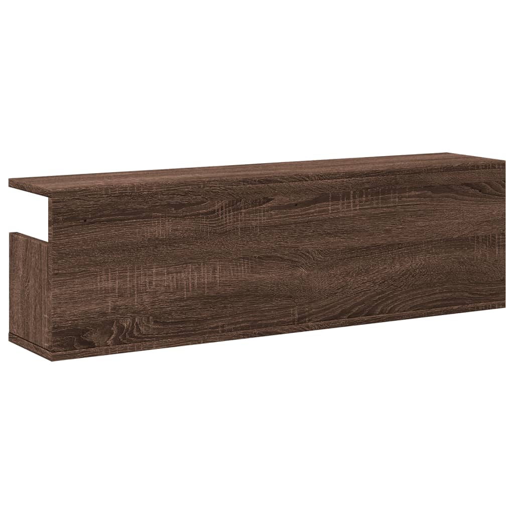 barna tölgy színű szerelt fa fali szekrény 100 x 20 x 30 cm
