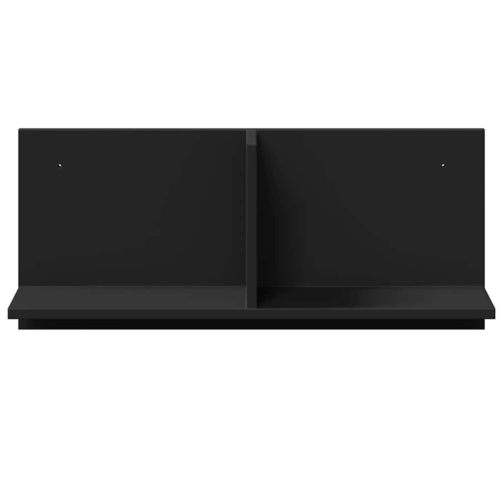 fekete szerelt fa faliszekrény 70 x 16,5 x 30 cm