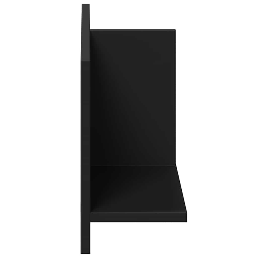 fekete szerelt fa faliszekrény 70 x 16,5 x 30 cm