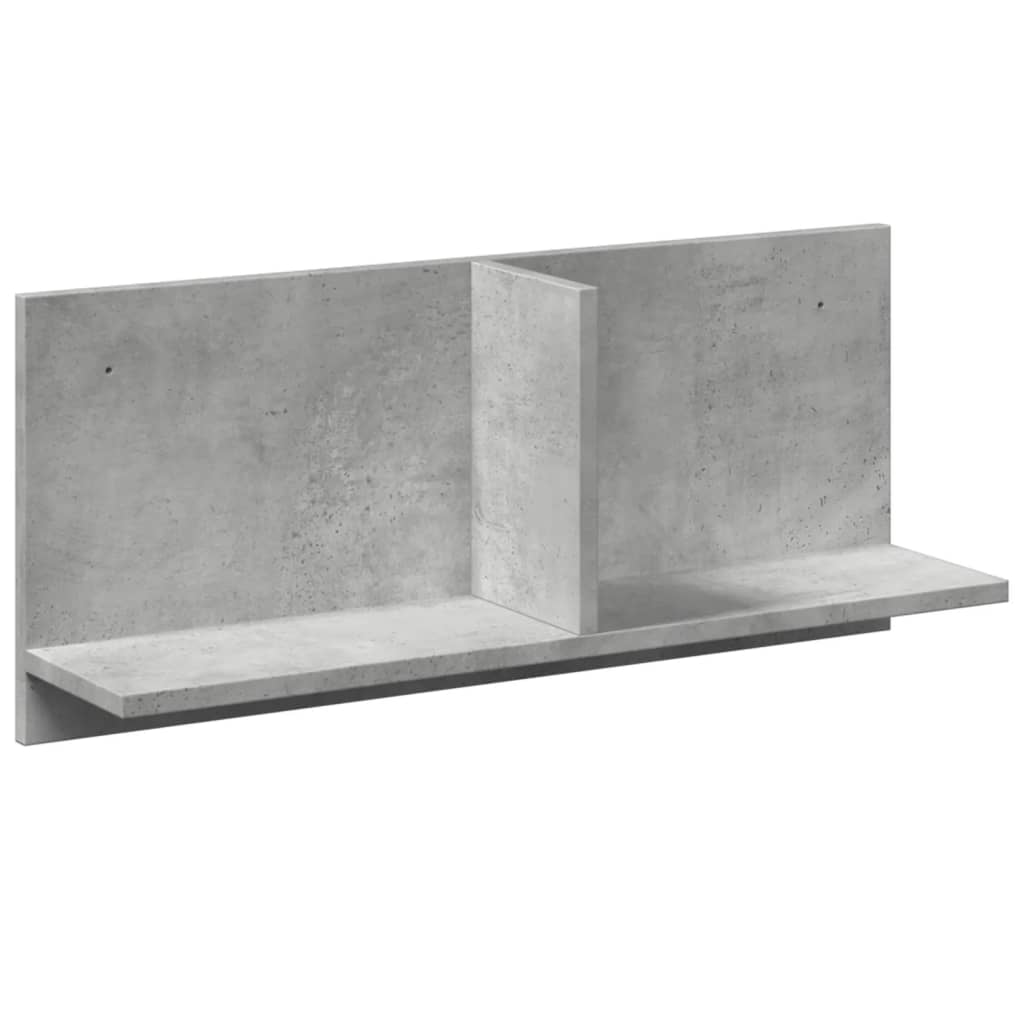betonszürke szerelt fa faliszekrény 70 x 16,5 x 30 cm