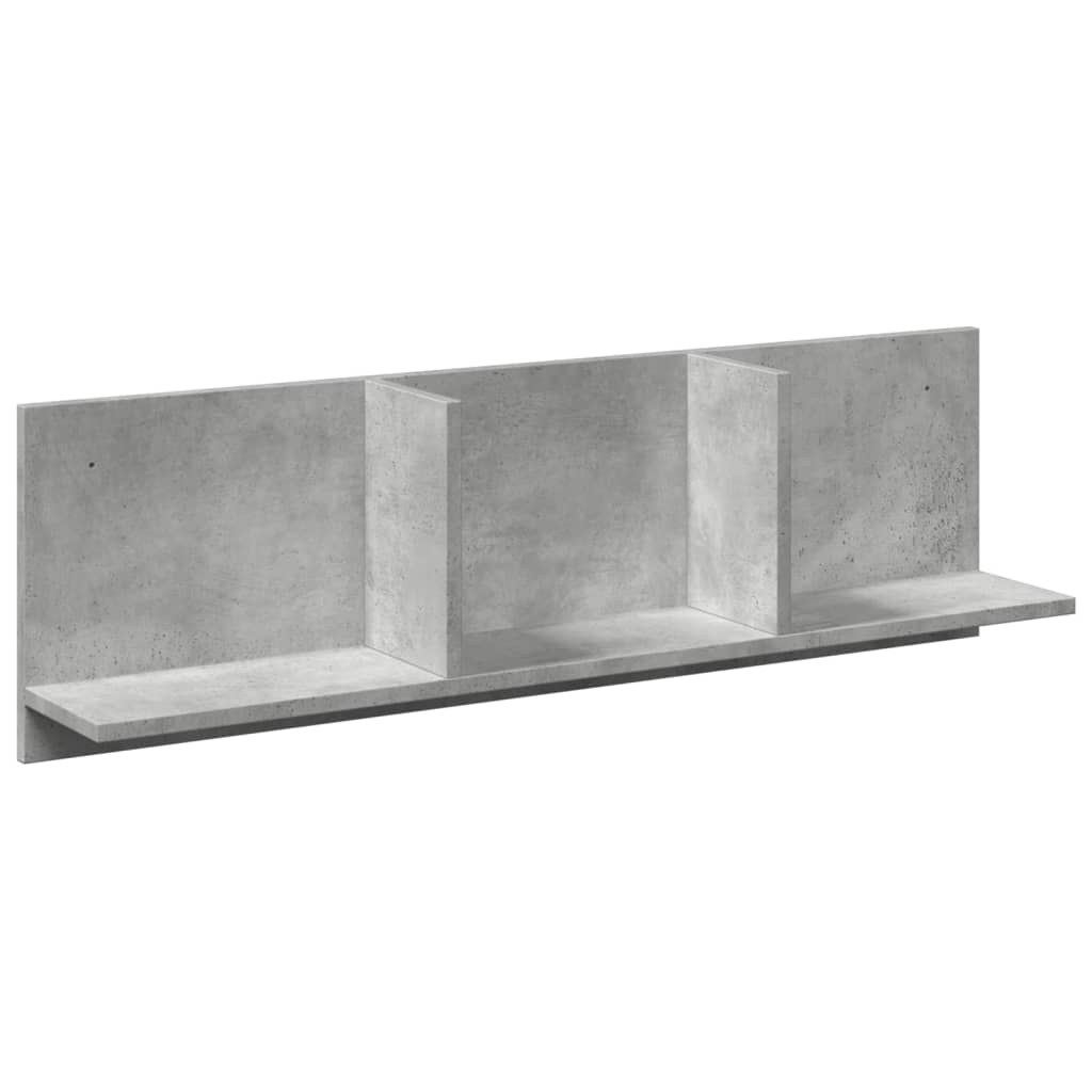 betonszürke szerelt fa faliszekrény 100 x 16,5 x 30 cm