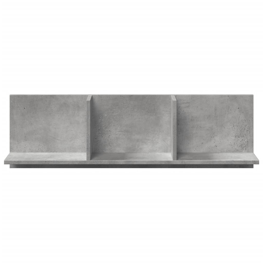 betonszürke szerelt fa faliszekrény 100 x 16,5 x 30 cm