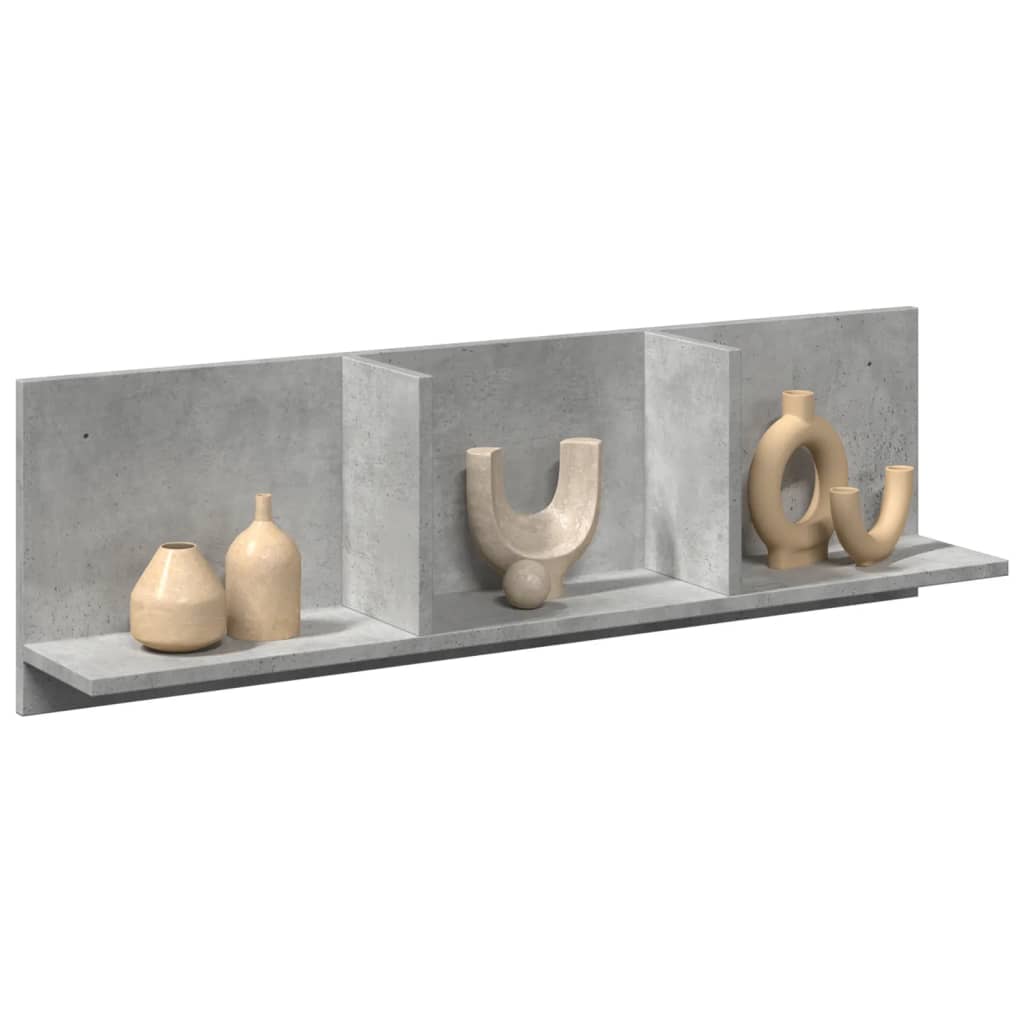 betonszürke szerelt fa faliszekrény 100 x 16,5 x 30 cm