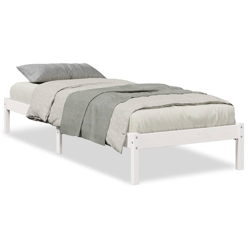 fehér tömör fenyő extra hosszú ágykeret matrac nélkül 80x210 cm