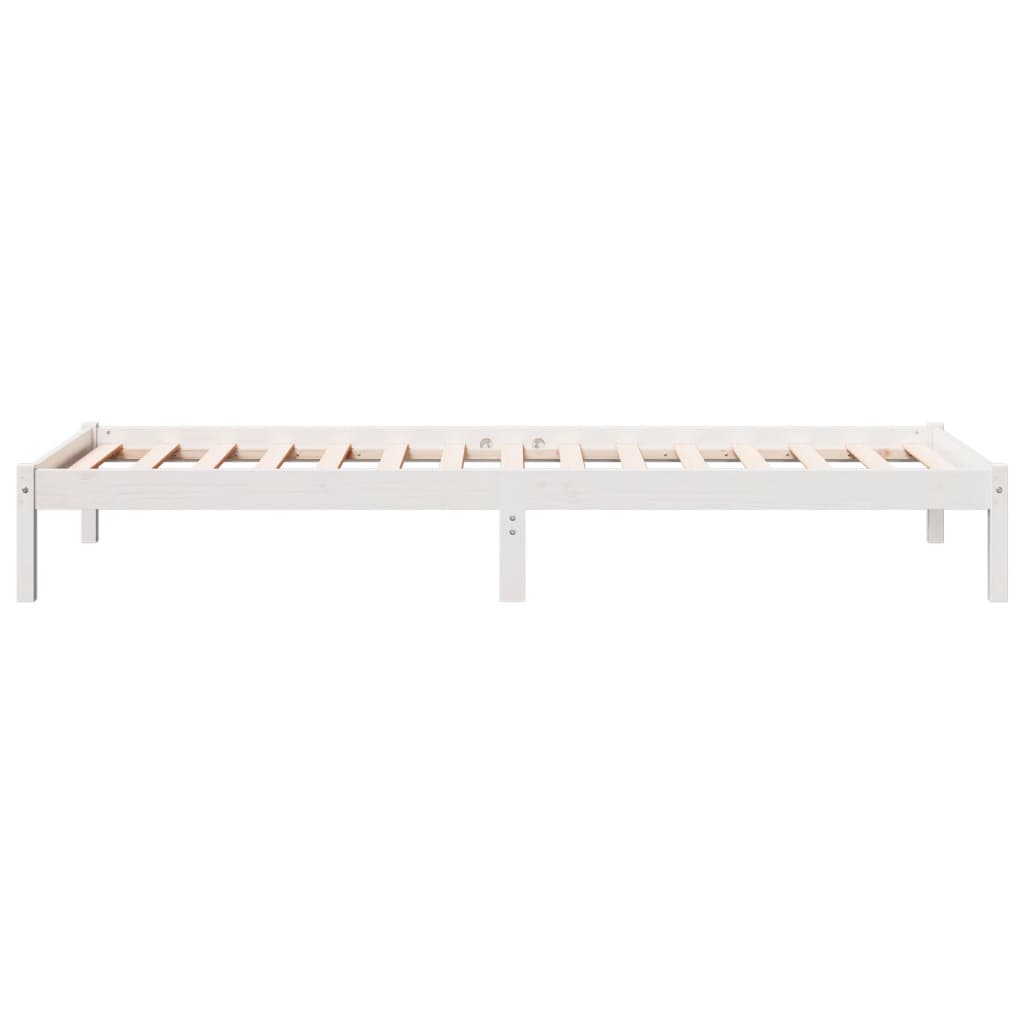 fehér tömör fenyő extra hosszú ágykeret matrac nélkül 80x210 cm