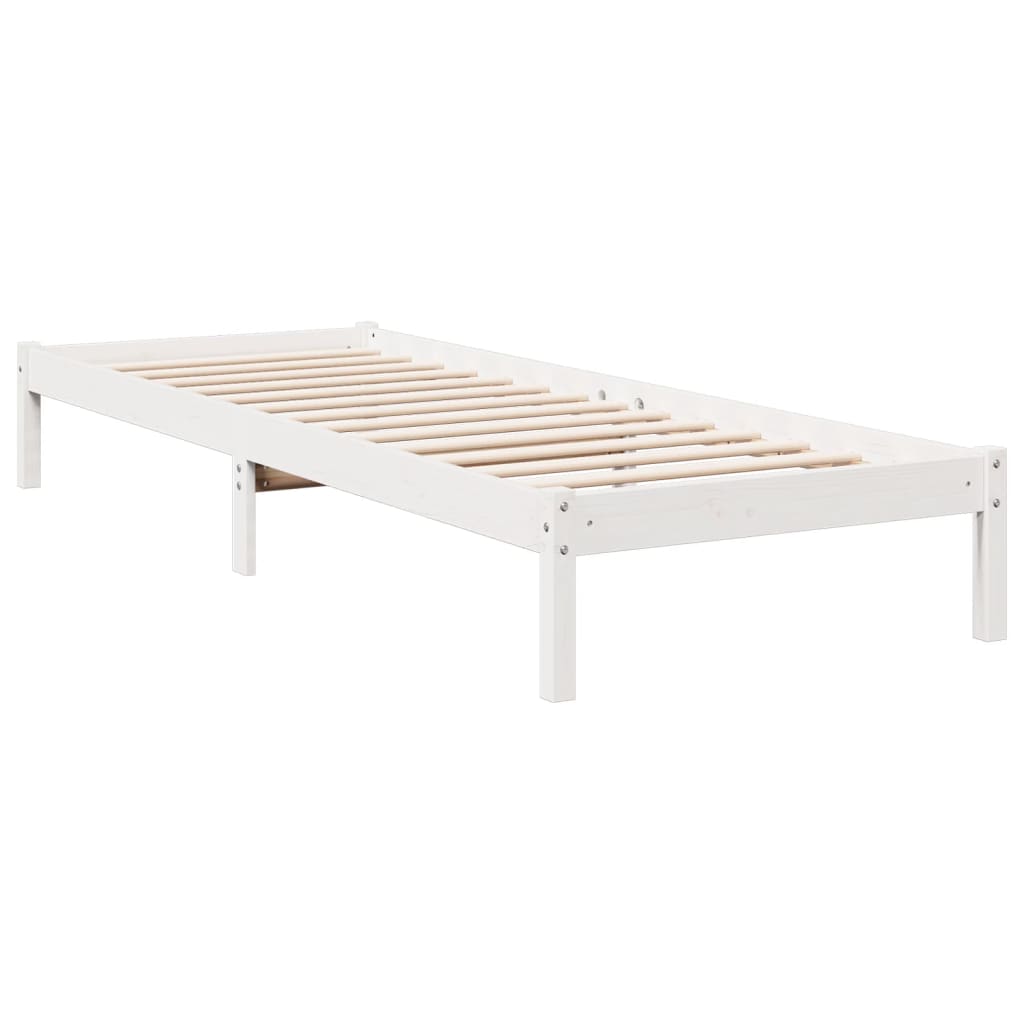 fehér tömör fenyő extra hosszú ágykeret matrac nélkül 80x210 cm