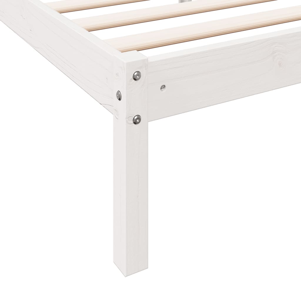 fehér tömör fenyő extra hosszú ágykeret matrac nélkül 80x210 cm