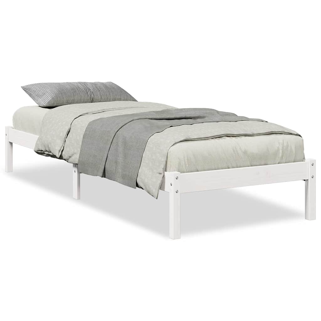 fehér tömör fenyő extra hosszú ágykeret matrac nélkül 90x210 cm