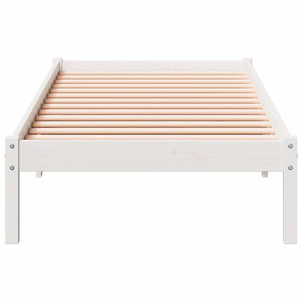 fehér tömör fenyő extra hosszú ágykeret matrac nélkül 90x210 cm