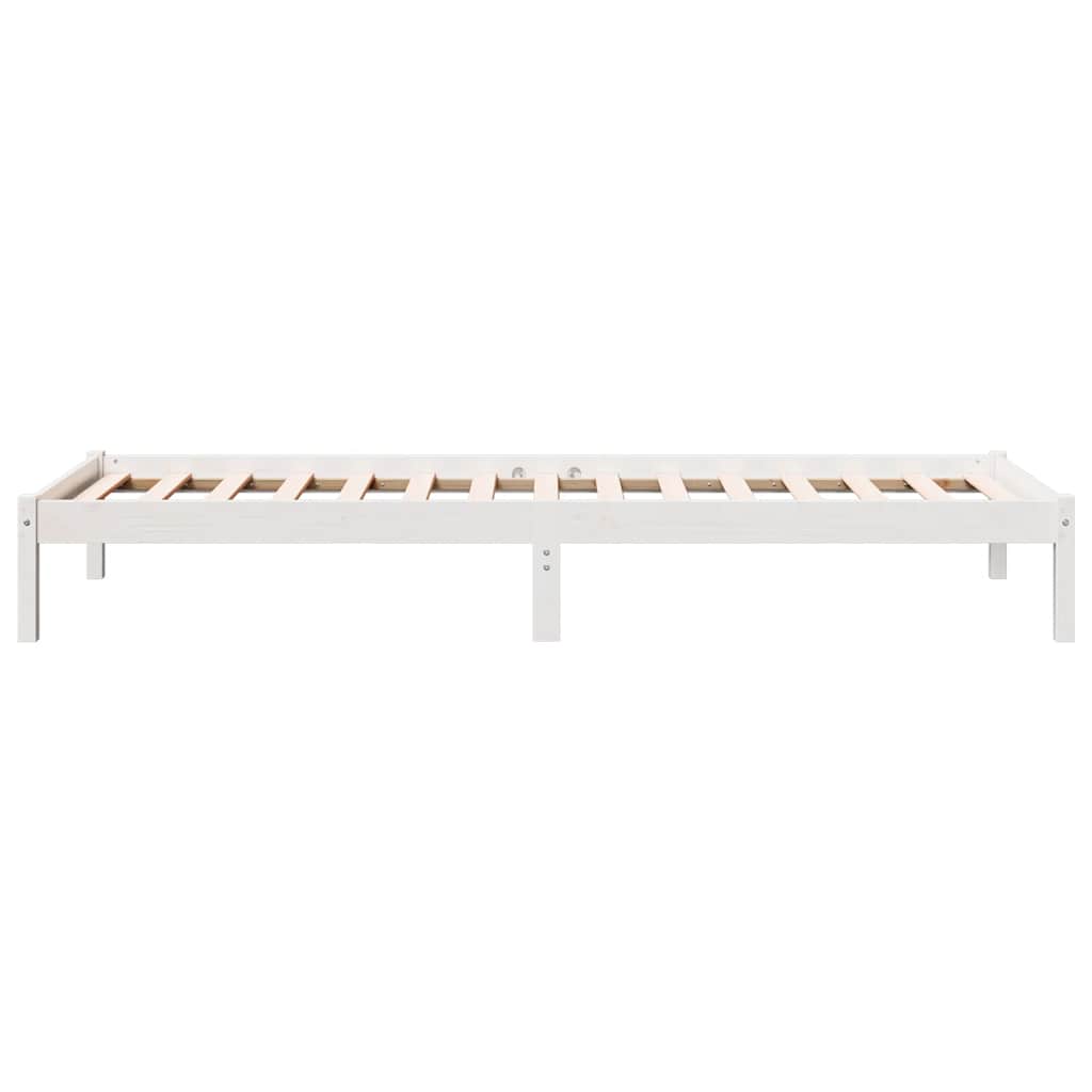 fehér tömör fenyő extra hosszú ágykeret matrac nélkül 90x210 cm