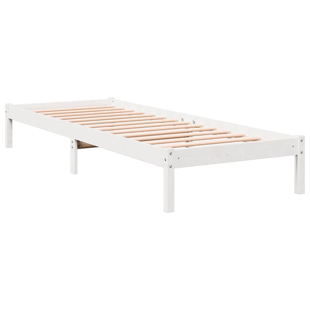 fehér tömör fenyő extra hosszú ágykeret matrac nélkül 90x210 cm