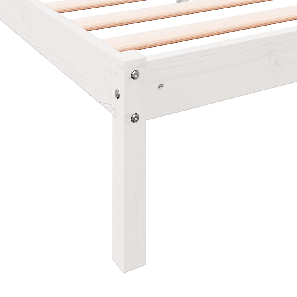 fehér tömör fenyő extra hosszú ágykeret matrac nélkül 90x210 cm