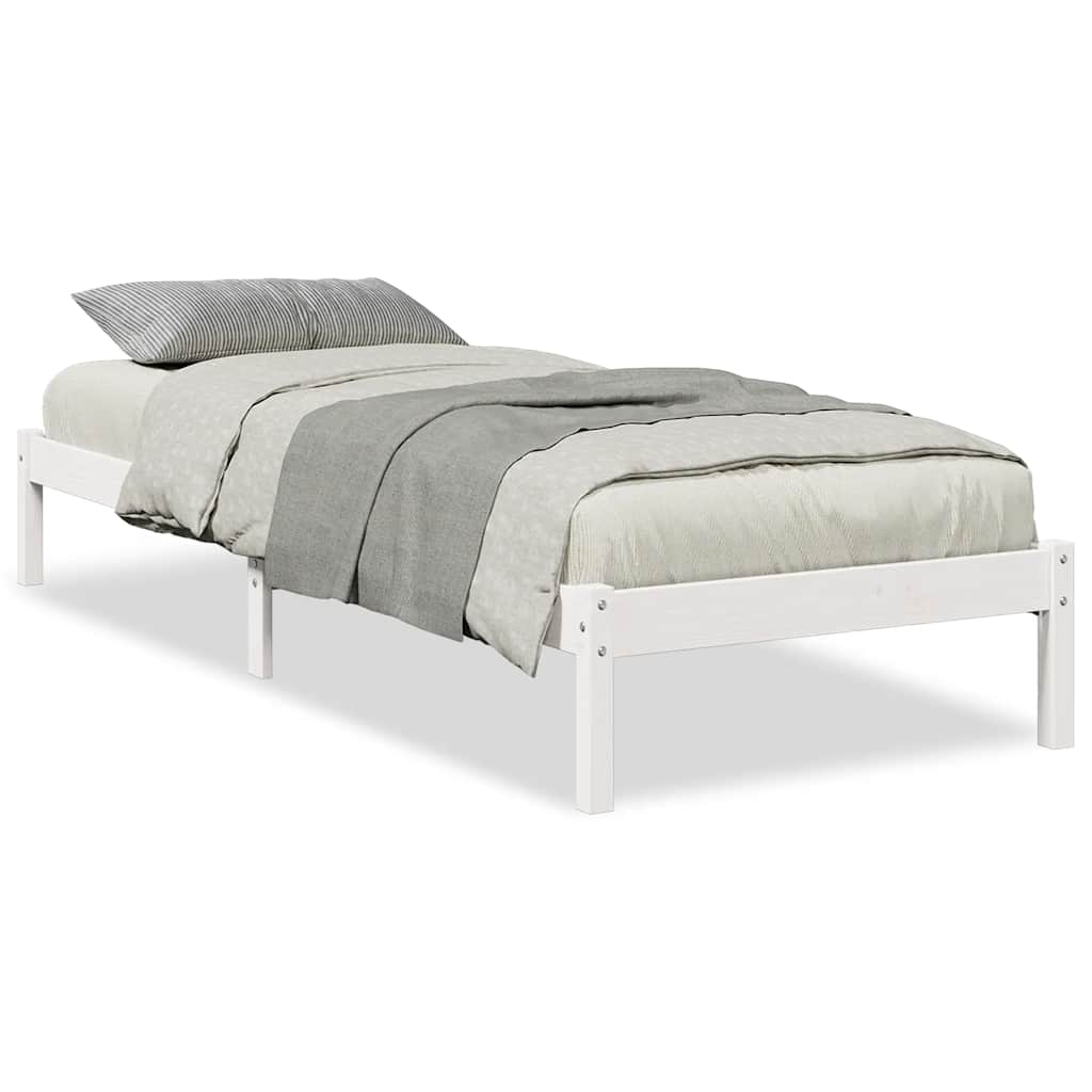 fehér tömör fenyő extra hosszú ágykeret matrac nélkül 100x210cm