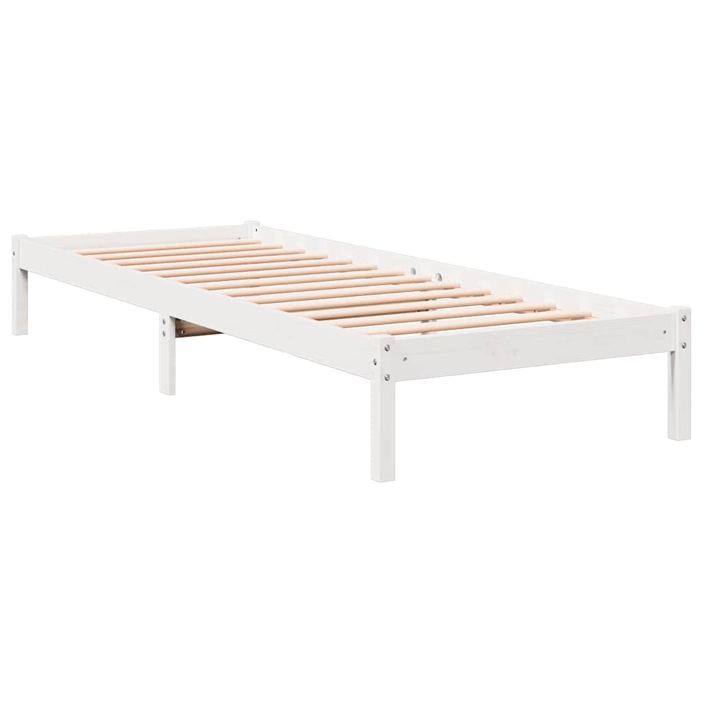 fehér tömör fenyő extra hosszú ágykeret matrac nélkül 100x210cm