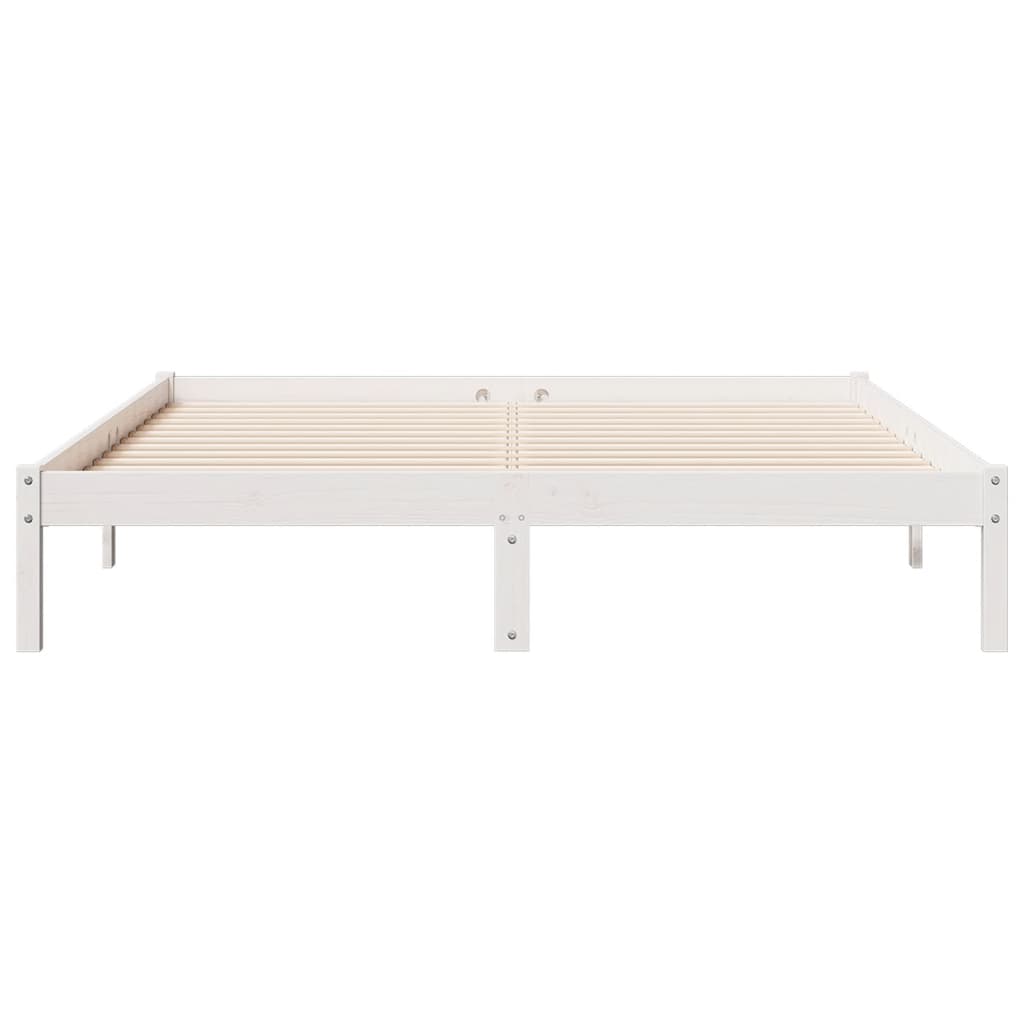 fehér tömör fenyő extra hosszú ágykeret matrac nélkül 140x210cm