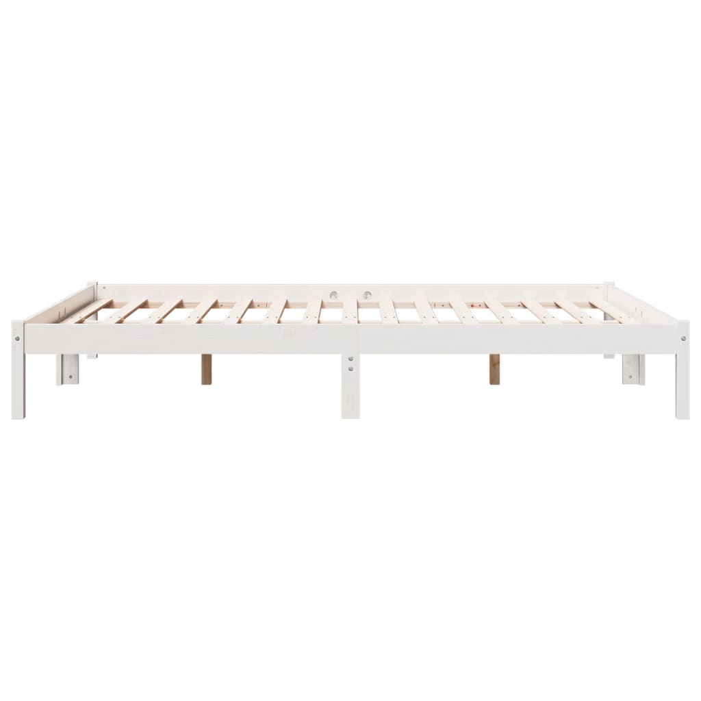 fehér tömör fenyő extra hosszú ágykeret matrac nélkül 140x210cm
