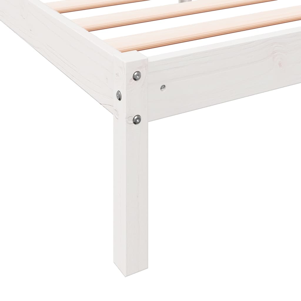 fehér tömör fenyő extra hosszú ágykeret matrac nélkül 140x210cm
