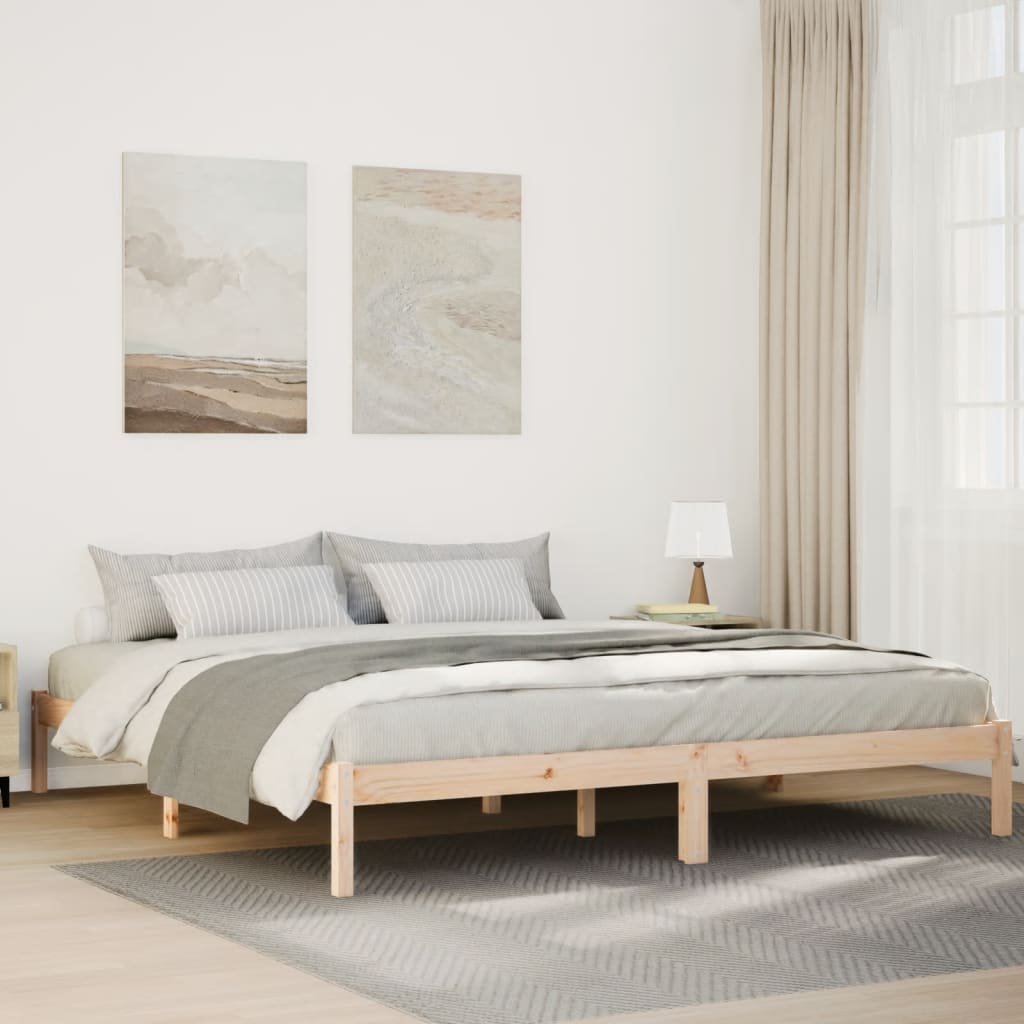 tömör fenyőfa extra hosszú ágykeret matrac nélkül 180 x 210 cm