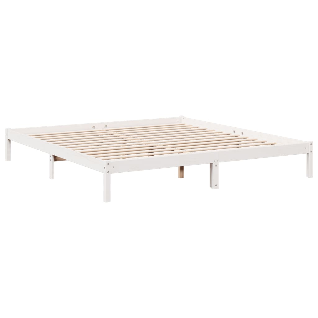 fehér tömör fenyő extra hosszú ágykeret matrac nélkül 180x210cm