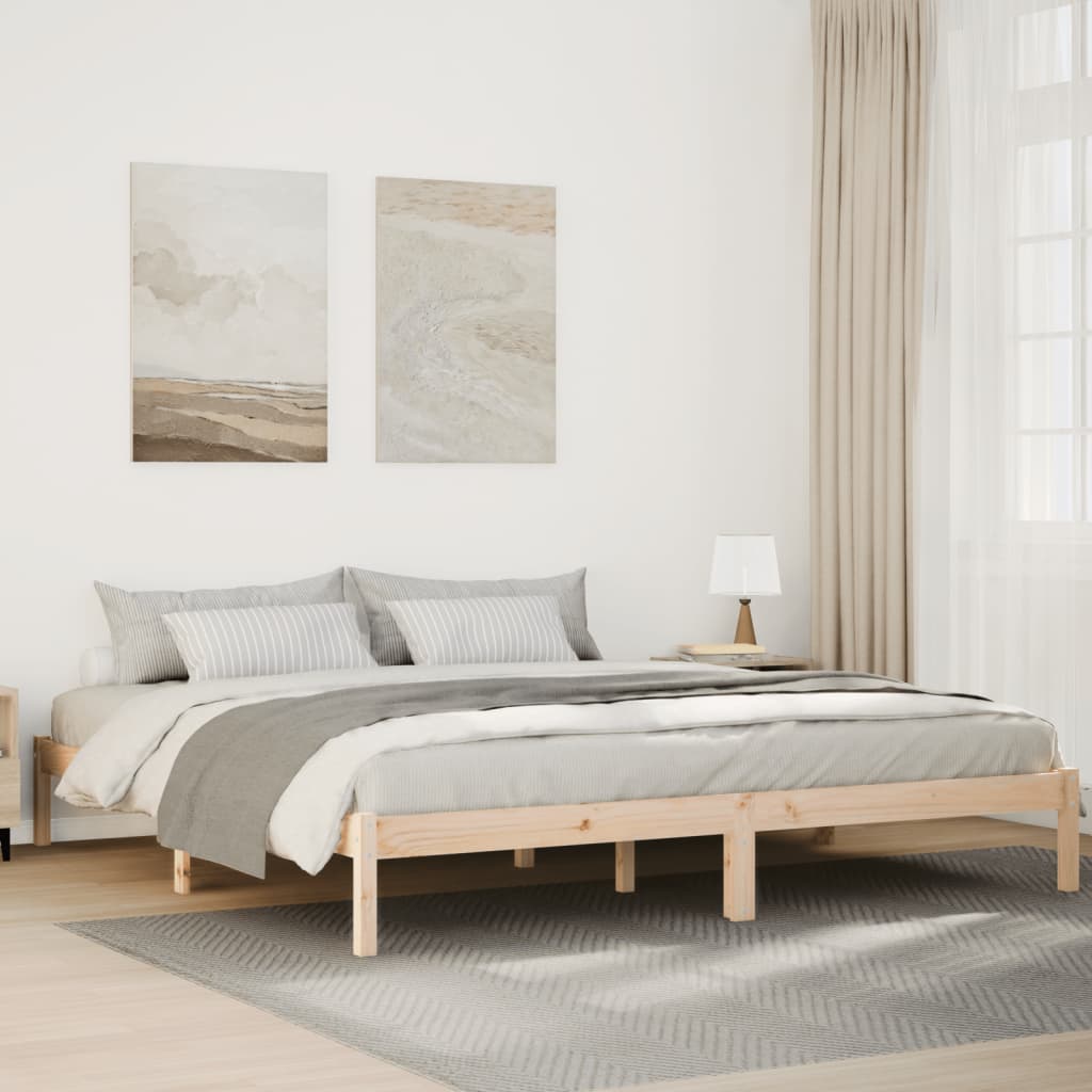 tömör fenyőfa extra hosszú ágykeret matrac nélkül 200 x 210 cm