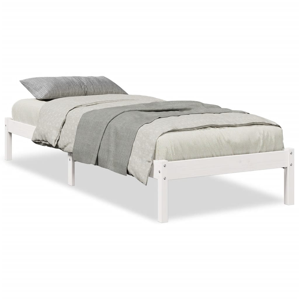 fehér tömör fenyő extra hosszú ágykeret matrac nélkül 80x220 cm