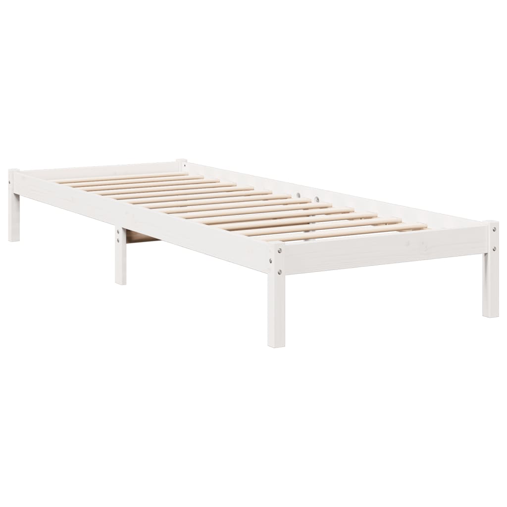 fehér tömör fenyő extra hosszú ágykeret matrac nélkül 80x220 cm
