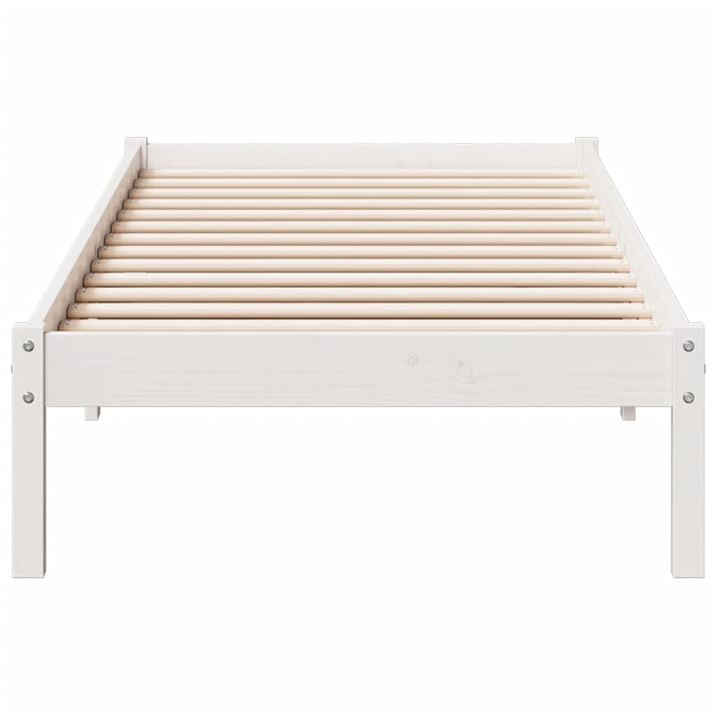 fehér tömör fenyő extra hosszú ágykeret matrac nélkül 80x220 cm