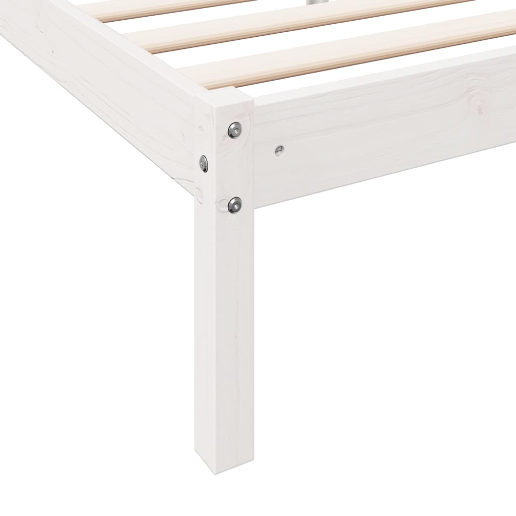 fehér tömör fenyő extra hosszú ágykeret matrac nélkül 80x220 cm