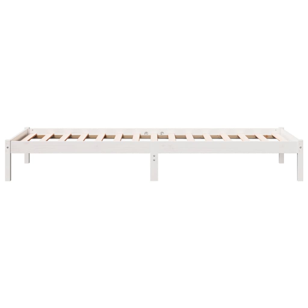 fehér tömör fenyő extra hosszú ágykeret matrac nélkül 100x220cm