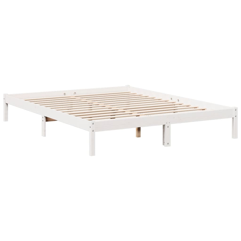 fehér tömör fenyő extra hosszú ágykeret matrac nélkül 160x220cm