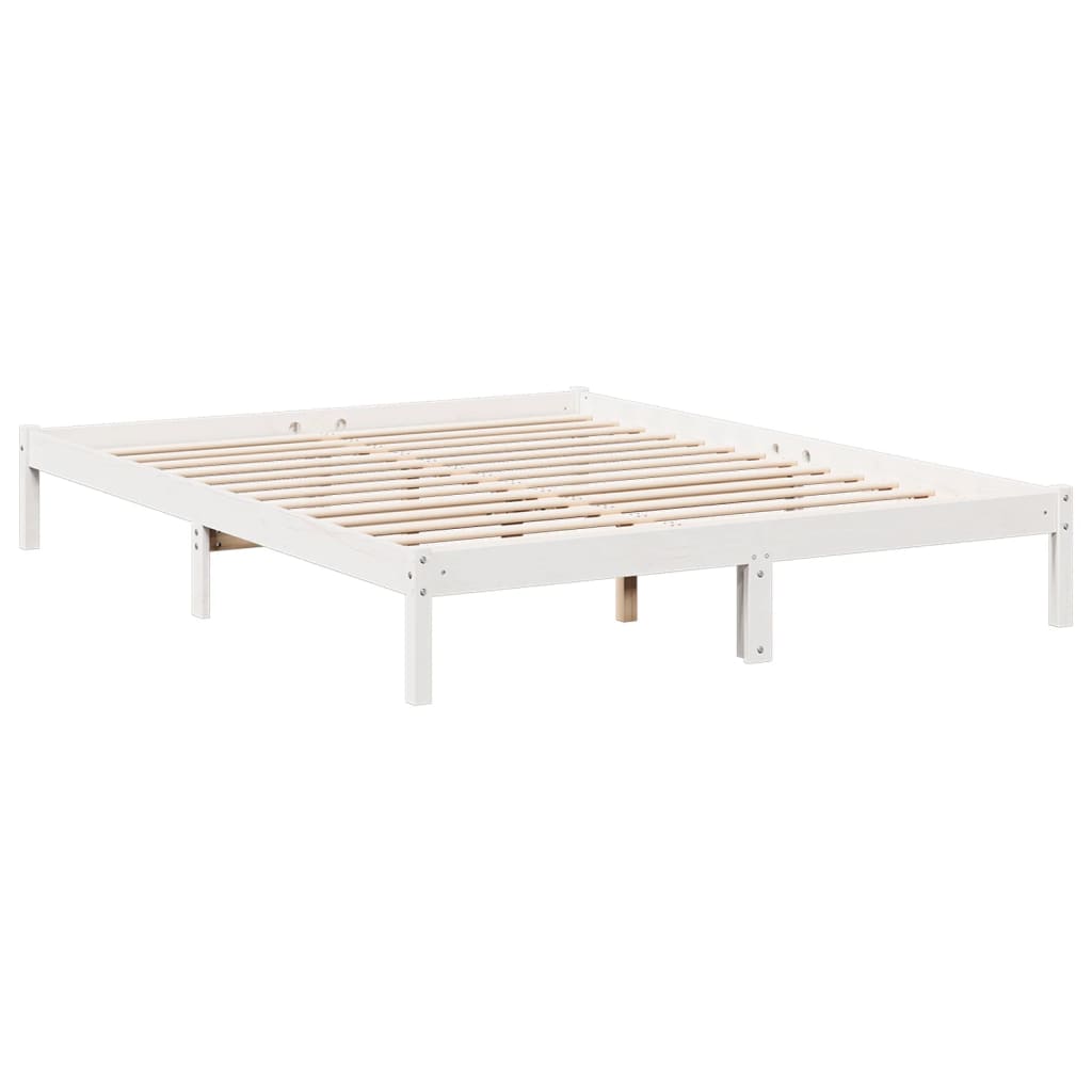 fehér tömör fenyő extra hosszú ágykeret matrac nélkül 160x220cm