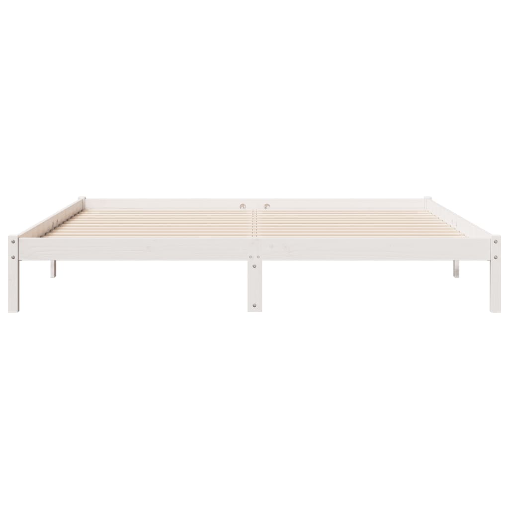 fehér tömör fenyő extra hosszú ágykeret matrac nélkül 200x220cm
