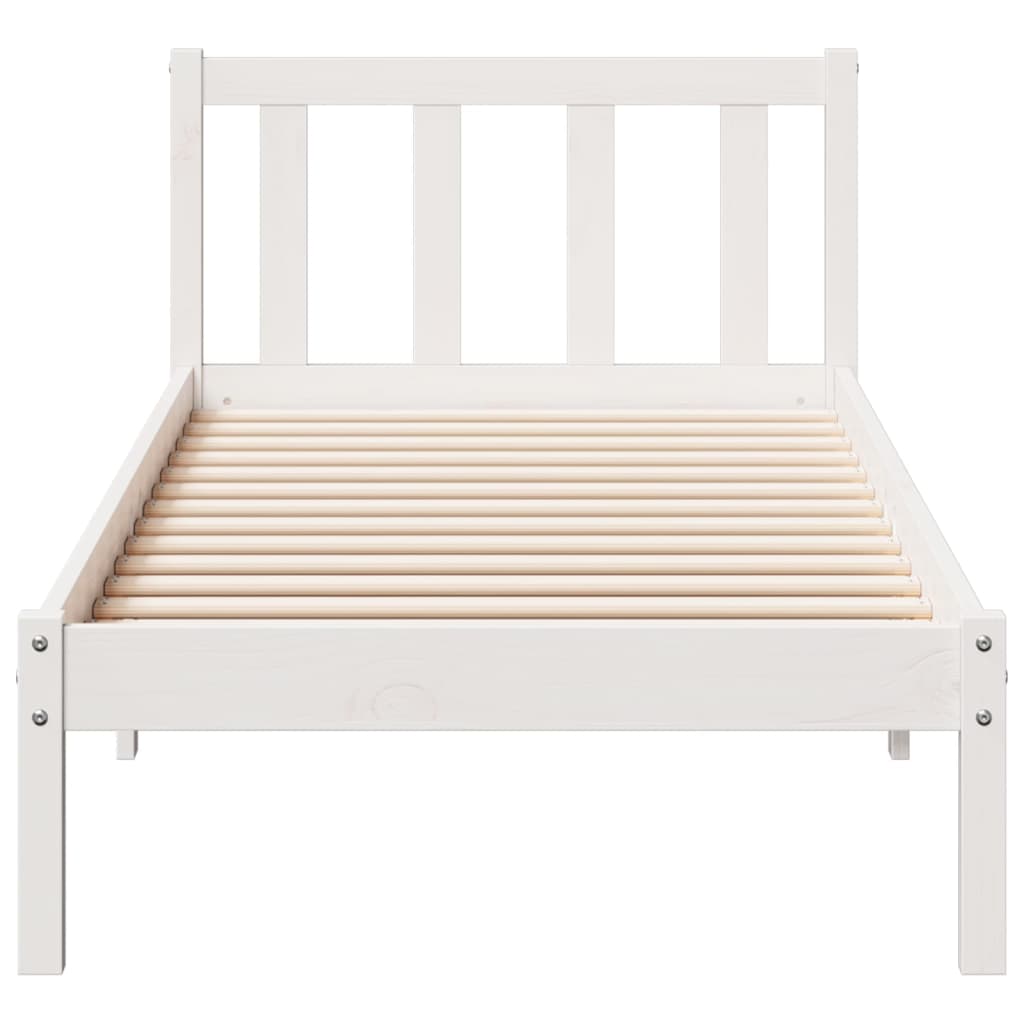 fehér tömör fenyő extra hosszú ágykeret matrac nélkül 90x210 cm