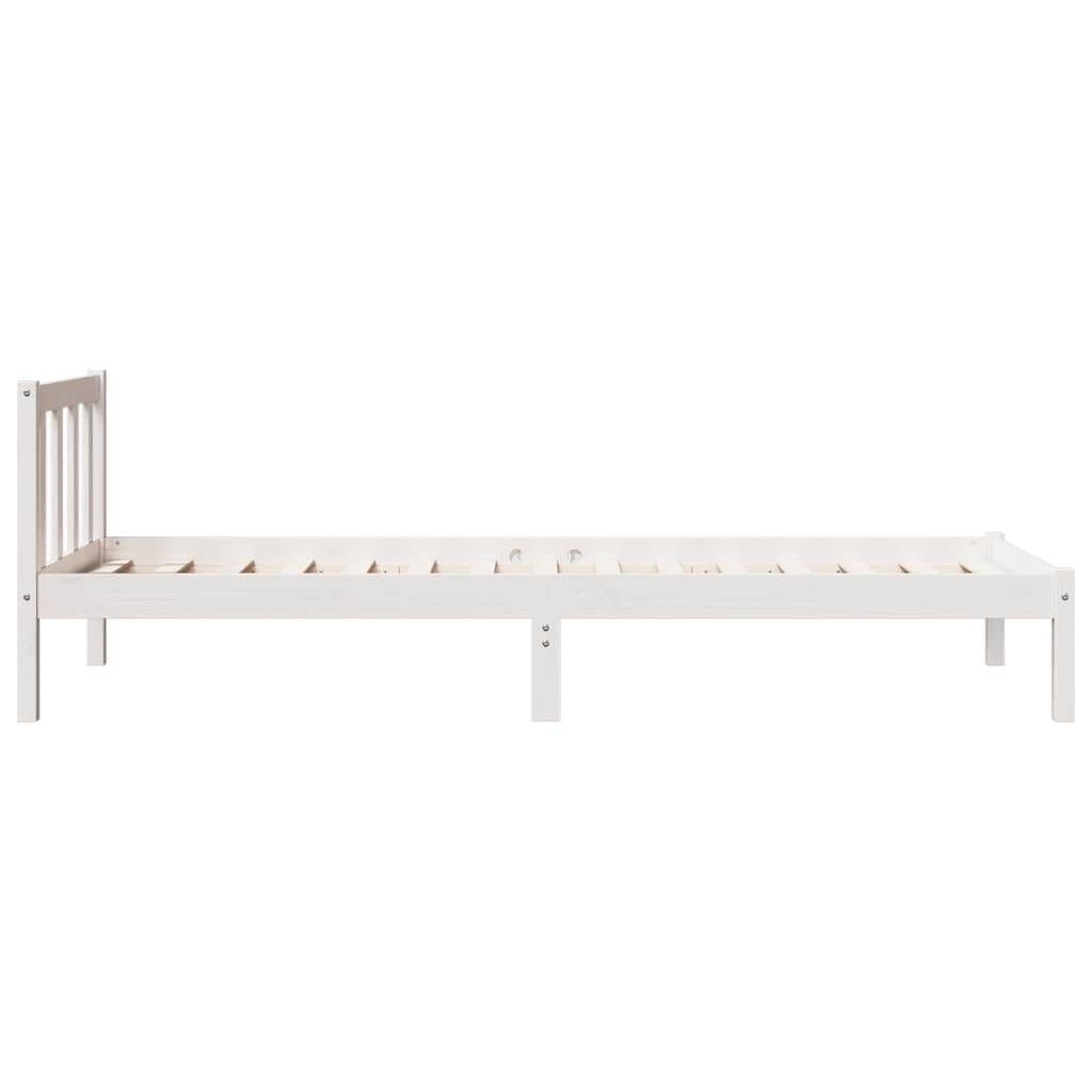fehér tömör fenyő extra hosszú ágykeret matrac nélkül 90x210 cm