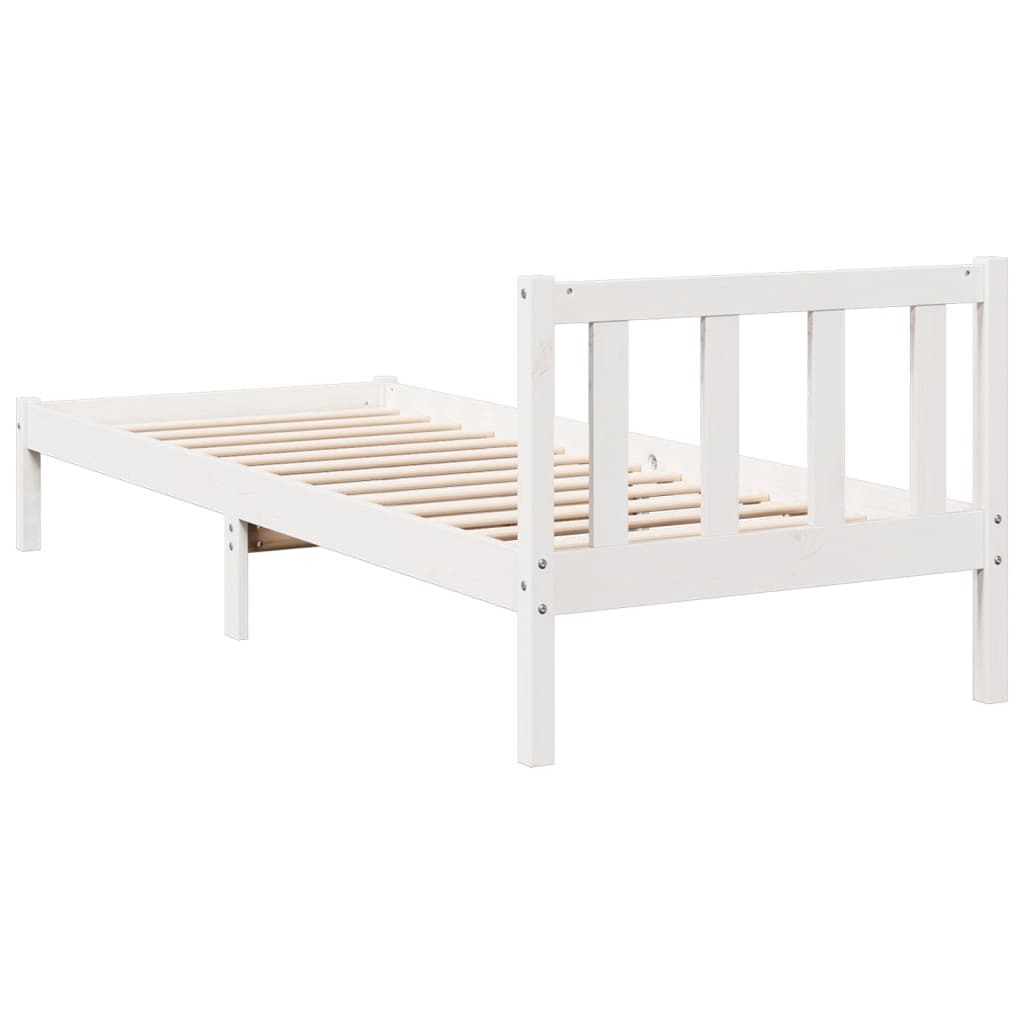 fehér tömör fenyő extra hosszú ágykeret matrac nélkül 100x210cm