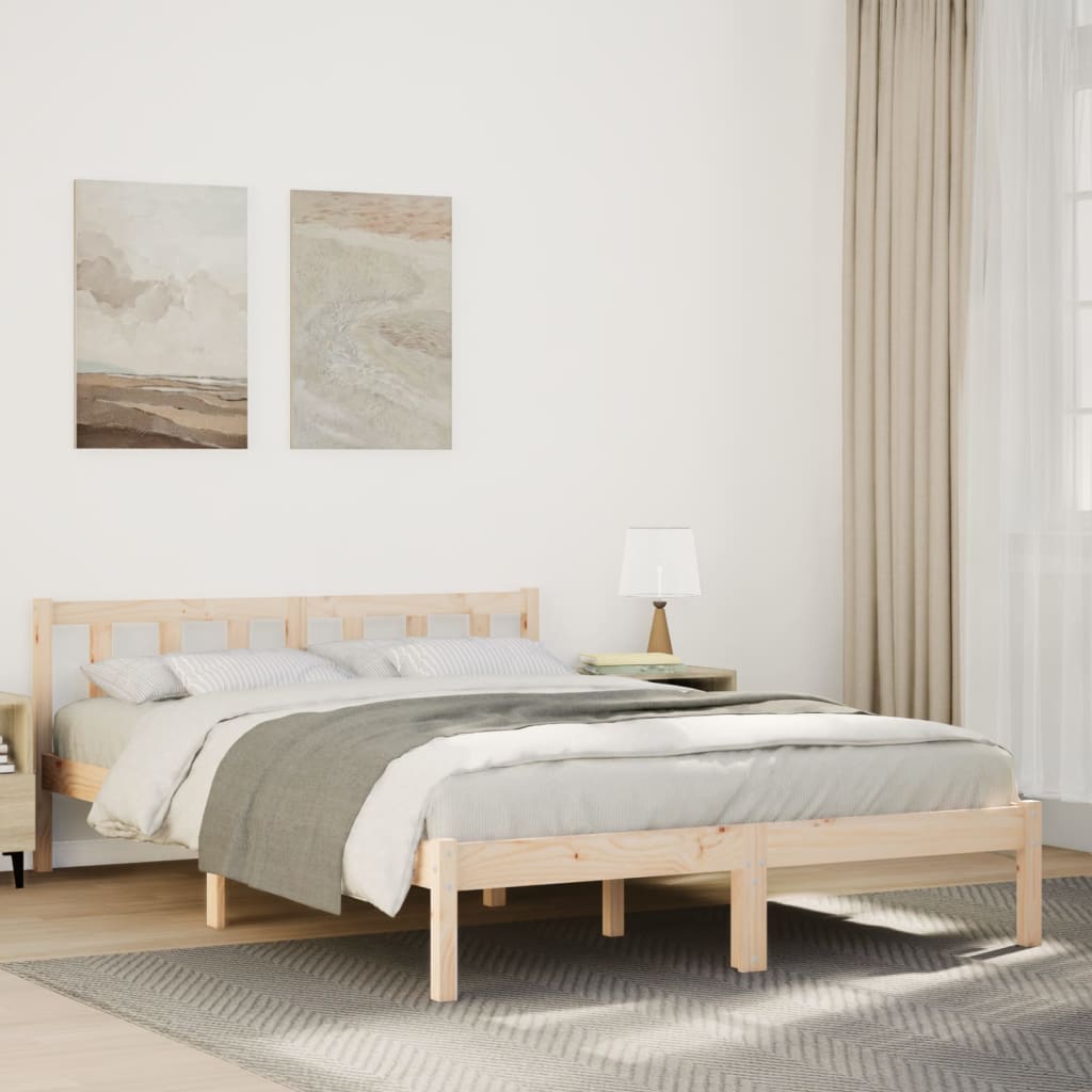 tömör fenyőfa extra hosszú ágykeret matrac nélkül 140 x 210 cm