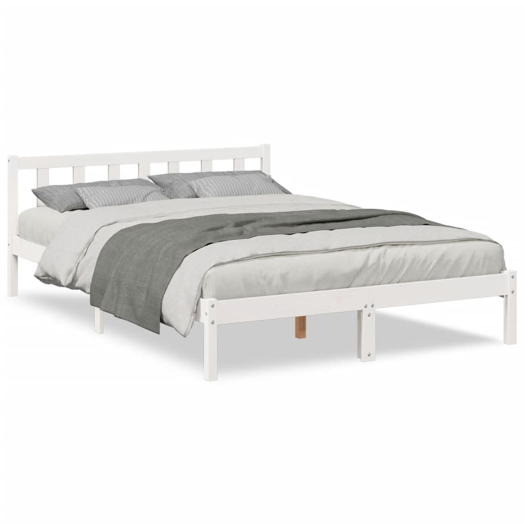 fehér tömör fenyő extra hosszú ágykeret matrac nélkül 160x210cm