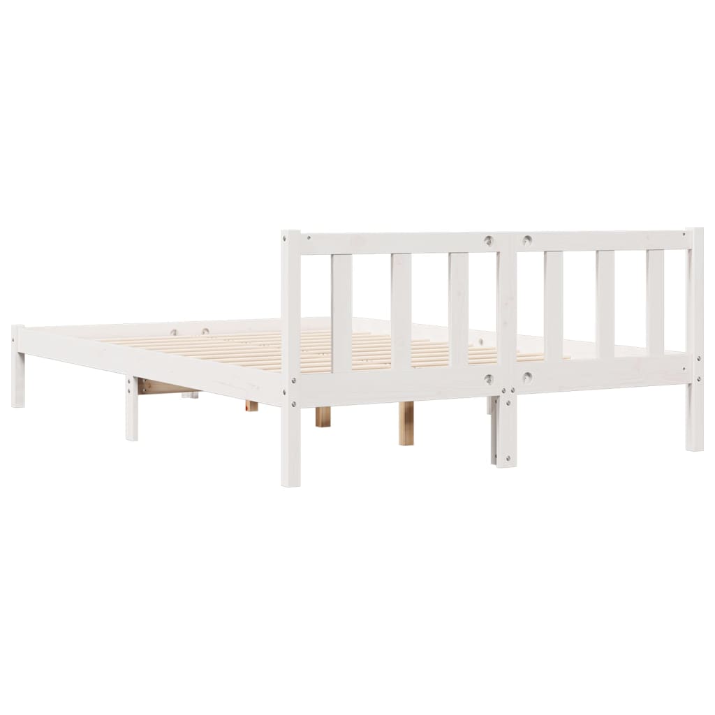 fehér tömör fenyő extra hosszú ágykeret matrac nélkül 160x210cm
