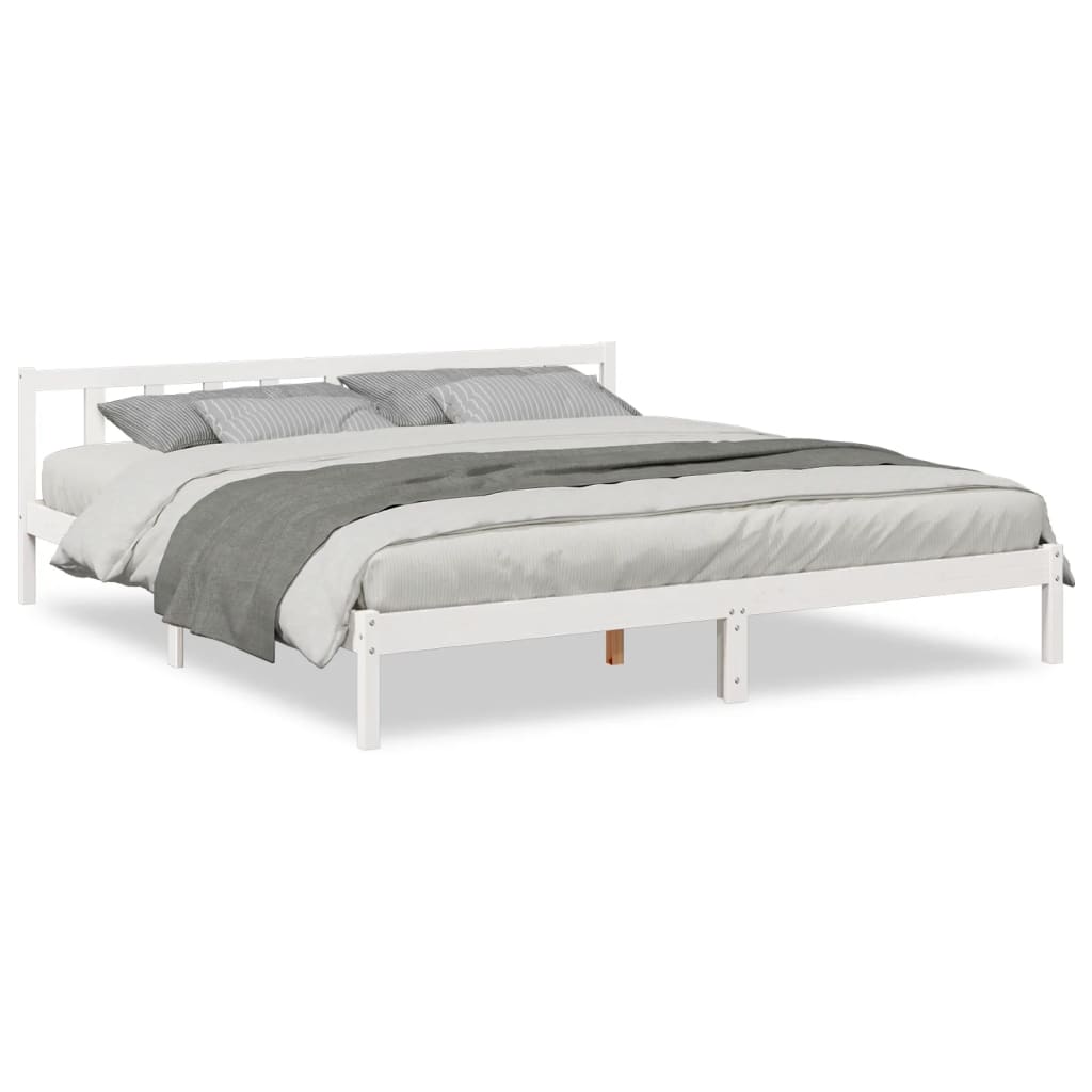 fehér tömör fenyő extra hosszú ágykeret matrac nélkül 200x210cm
