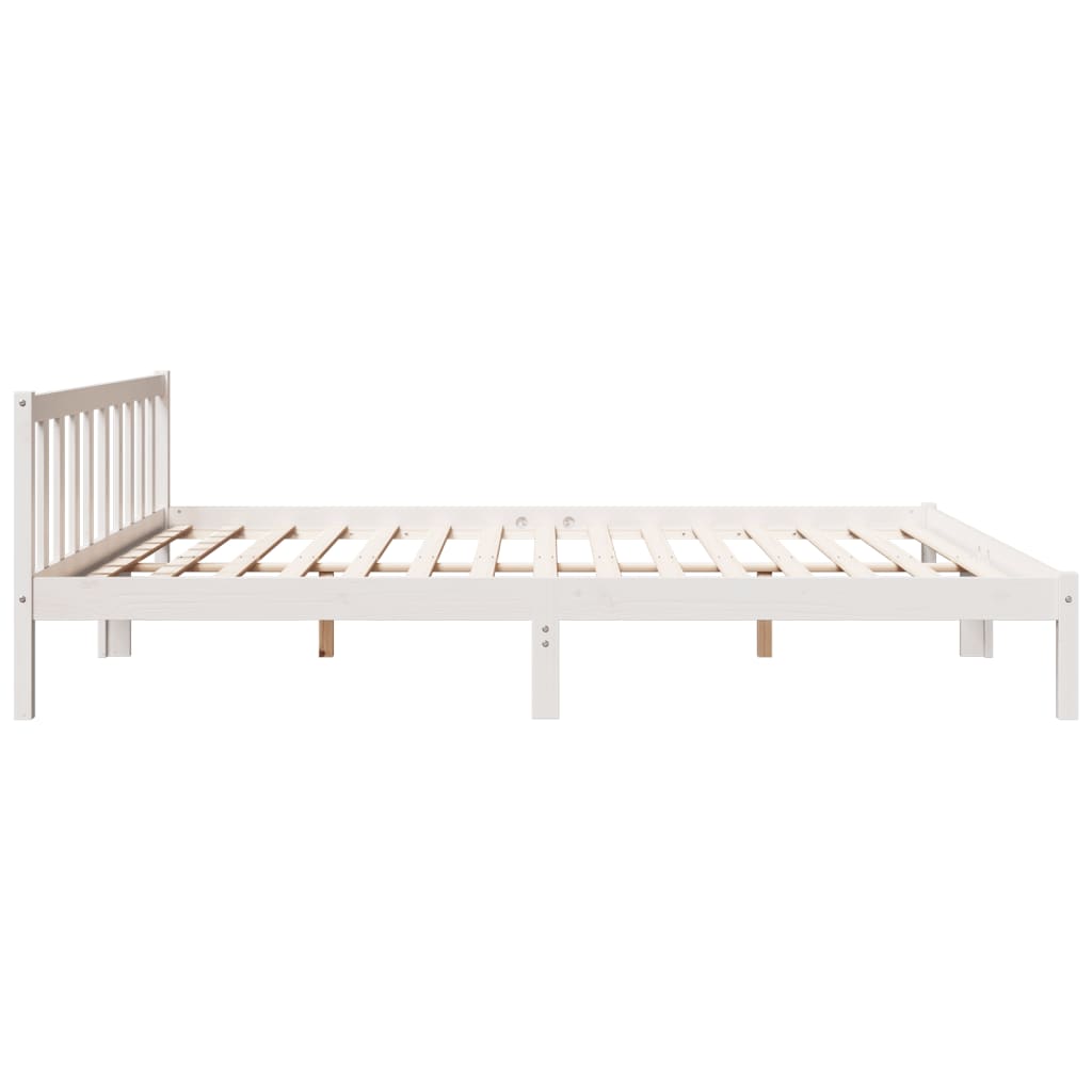 fehér tömör fenyő extra hosszú ágykeret matrac nélkül 200x210cm