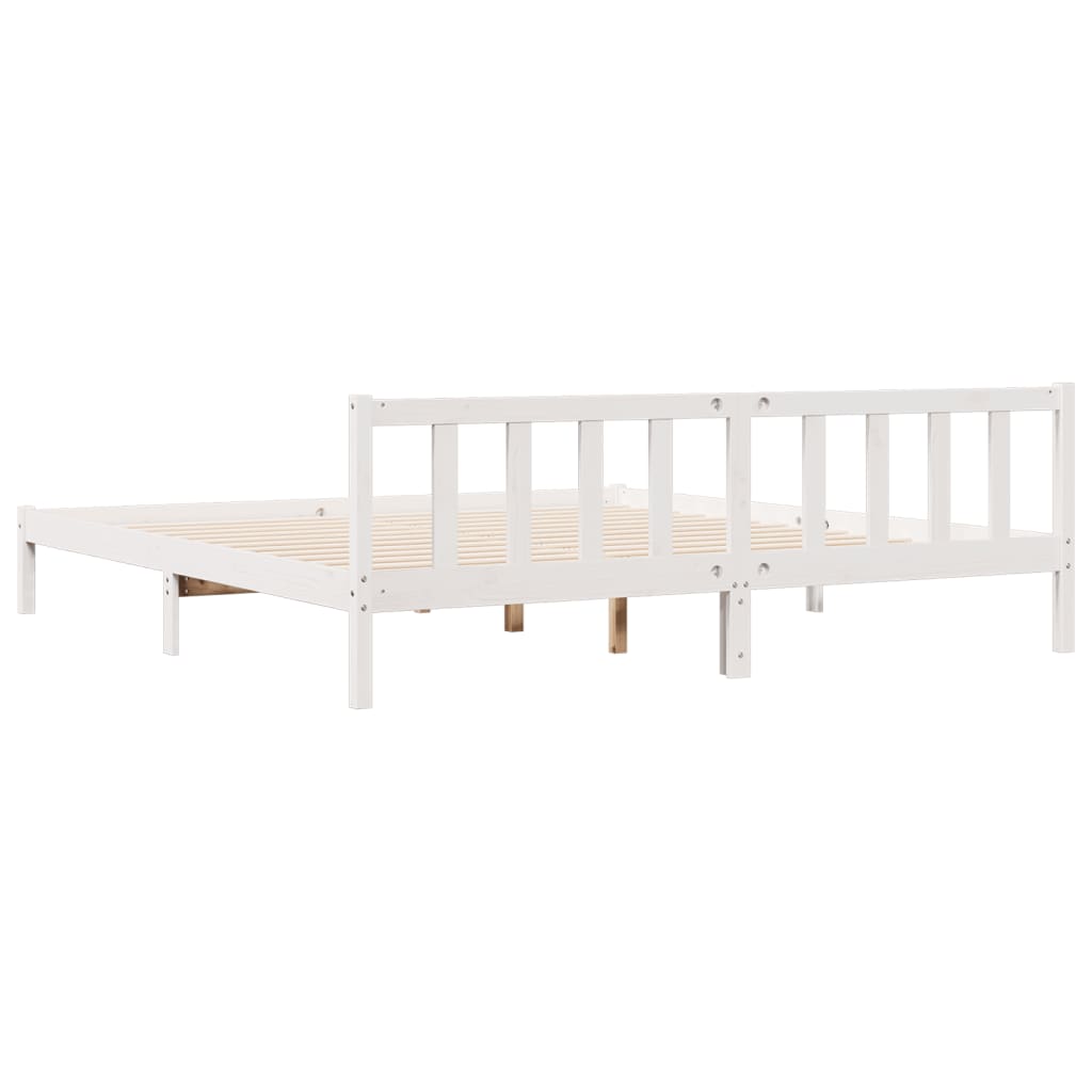 fehér tömör fenyő extra hosszú ágykeret matrac nélkül 200x210cm
