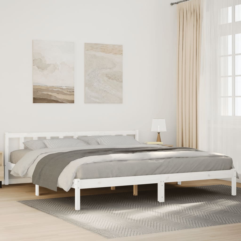 fehér tömör fenyő extra hosszú ágykeret matrac nélkül 200x210cm