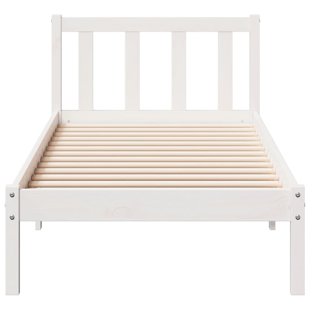 fehér tömör fenyő extra hosszú ágykeret matrac nélkül 80x220 cm