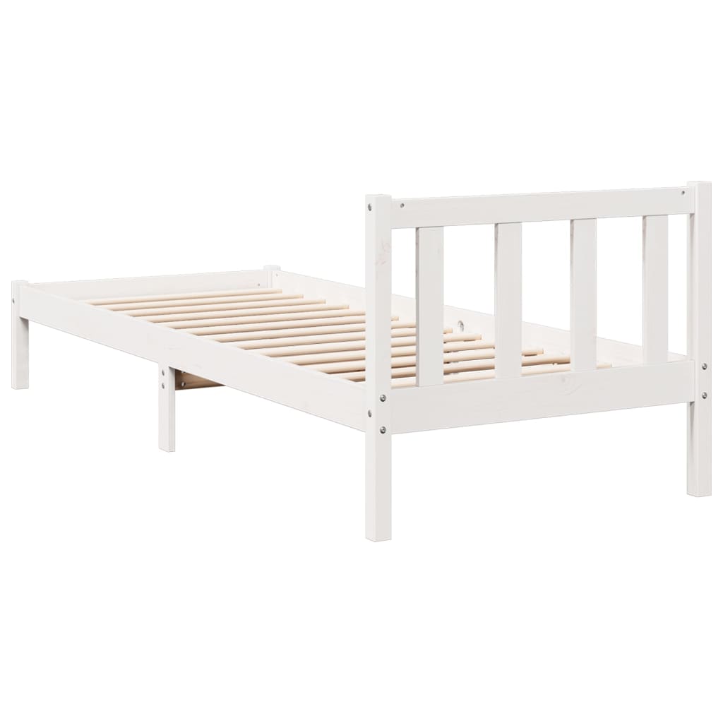 fehér tömör fenyő extra hosszú ágykeret matrac nélkül 80x220 cm