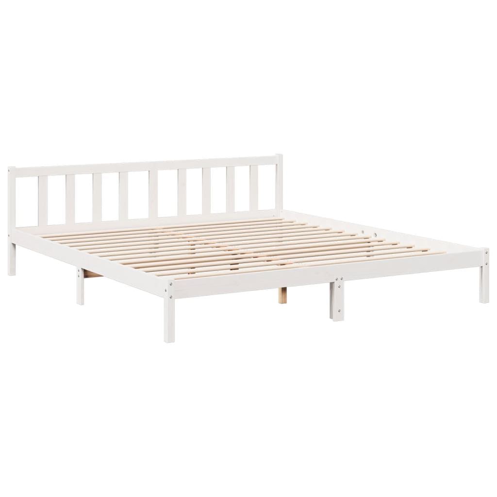 fehér tömör fenyő extra hosszú ágykeret matrac nélkül 180x220cm