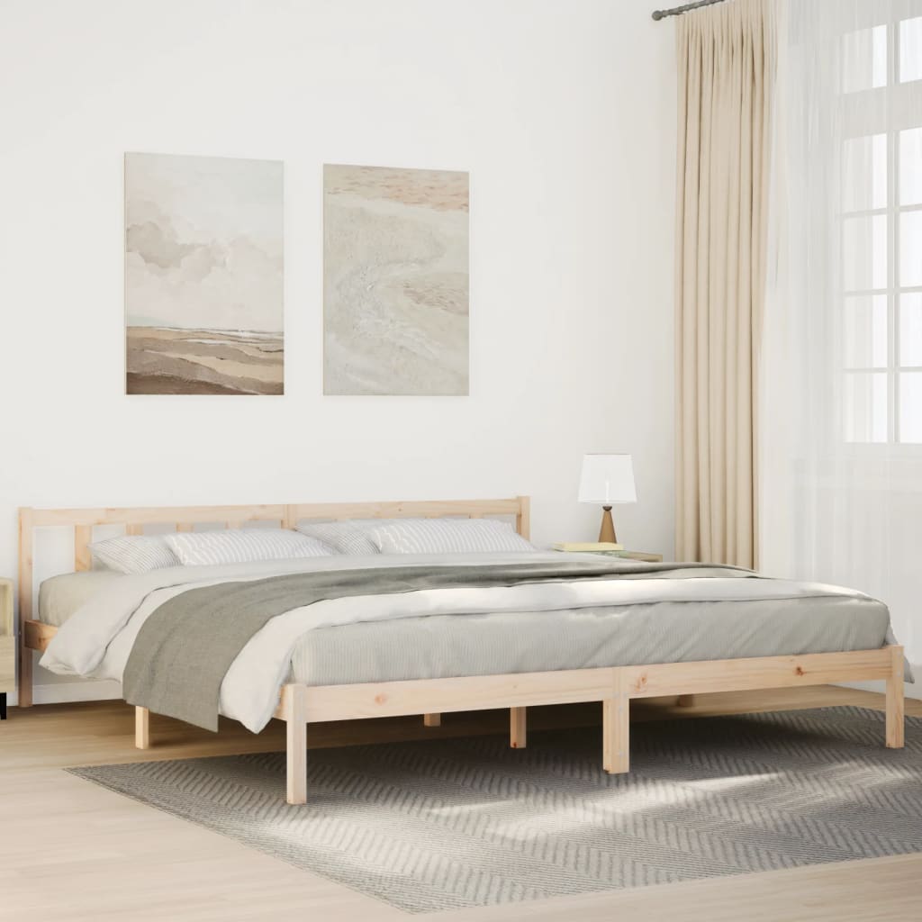 tömör fenyőfa extra hosszú ágykeret matrac nélkül 200 x 220 cm