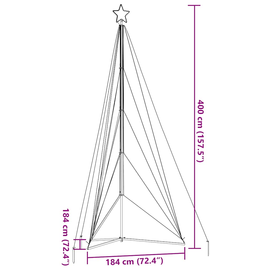meleg fehér LED karácsonyfa 615 LED 404,5 cm