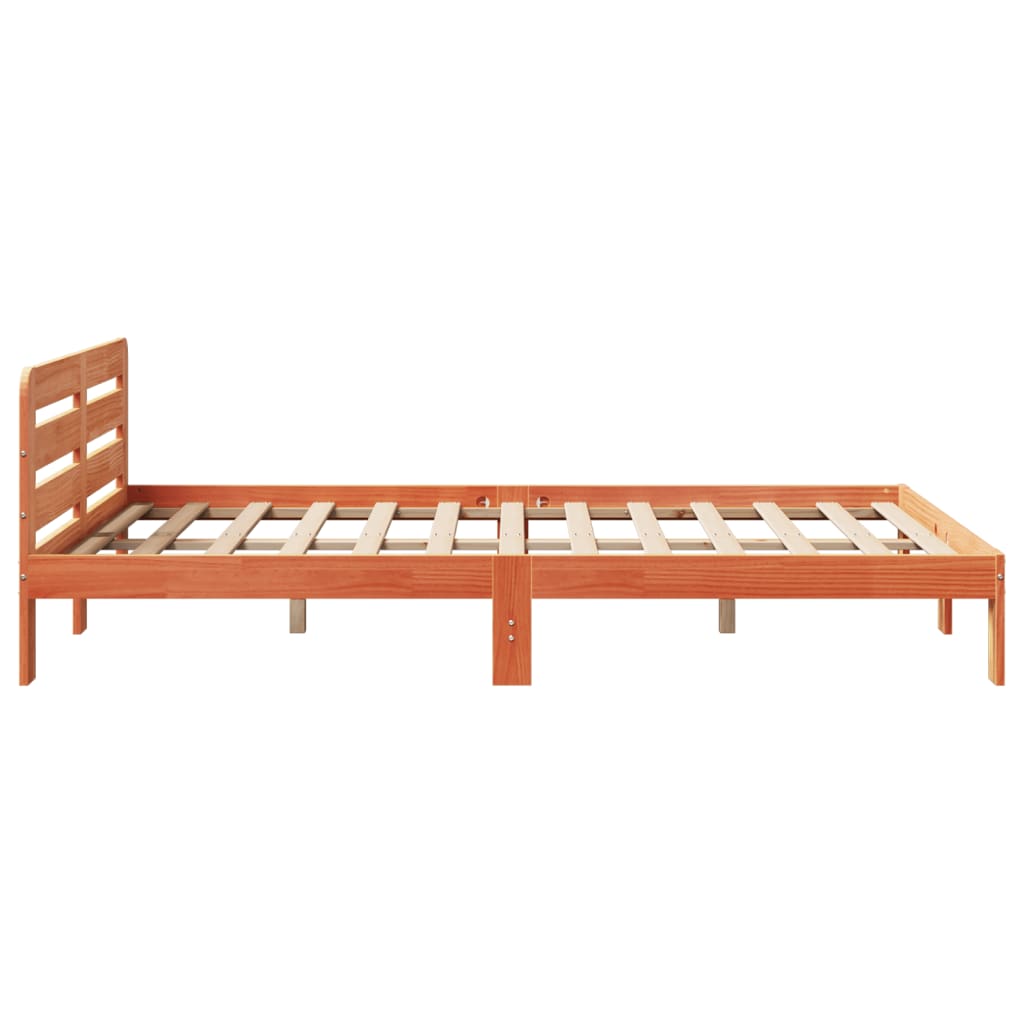 viaszbarna tömör fenyőfa ágy matrac nélkül 120 x 200 cm