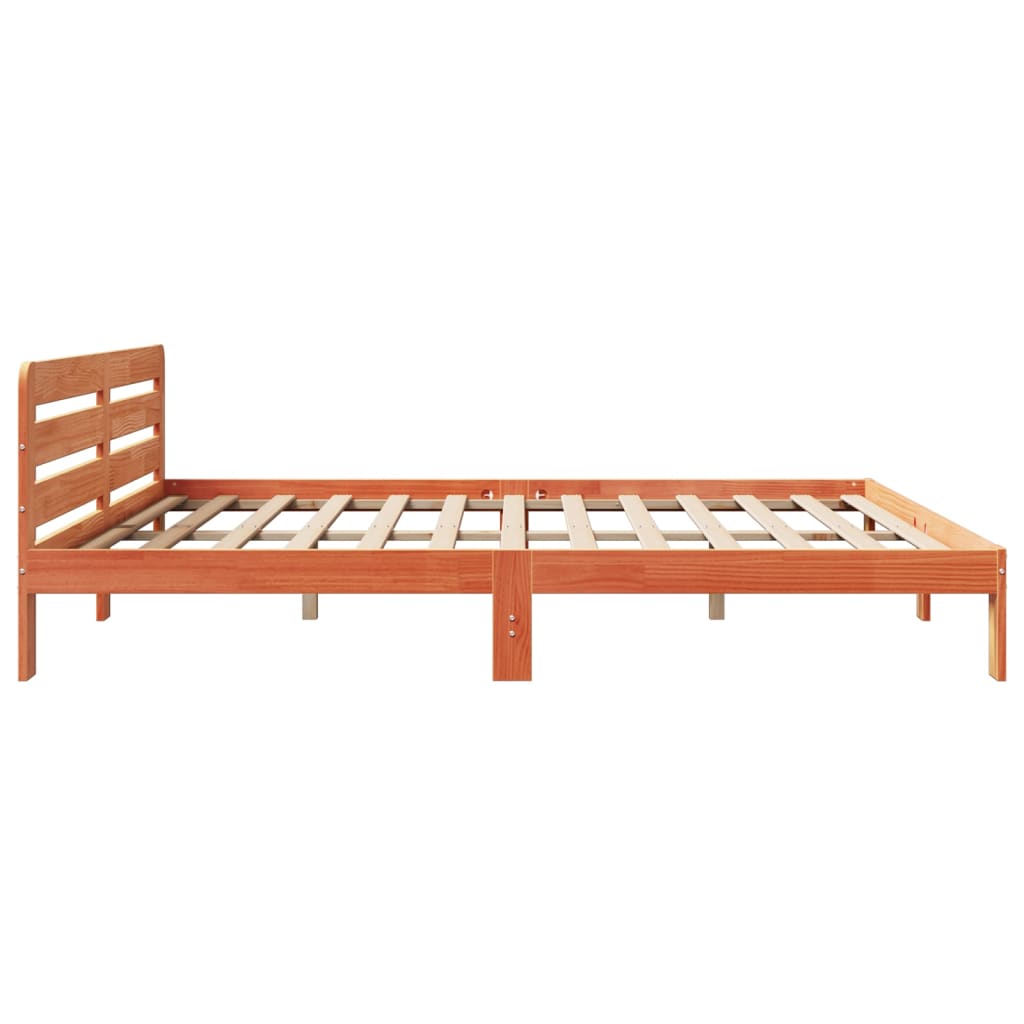 viaszbarna tömör fenyőfa ágy matrac nélkül 180 x 200 cm